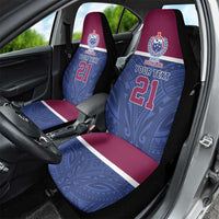 Queensland Samoa Custom Car Seat Cover Maroon-Blue Pacific Polynesian Tribal Pattern LT9 - Polynesian Pride