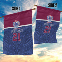 Queensland Samoa Custom Garden Flag Maroon-Blue Pacific Polynesian Tribal Pattern LT9 - Polynesian Pride
