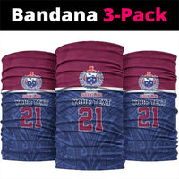 Queensland Samoa Custom Neck Gaiter Maroon-Blue Pacific Polynesian Tribal Pattern LT9 package One Size: 25*50cm Dark Blue - Polynesian Pride