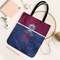 Queensland Samoa Custom Tote Bag Maroon-Blue Pacific Polynesian Tribal Pattern LT9 Black Strap One Size Dark Blue - Polynesian Pride