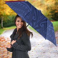 Queensland Samoa Custom Umbrella Maroon-Blue Pacific Polynesian Tribal Pattern LT9 - Polynesian Pride