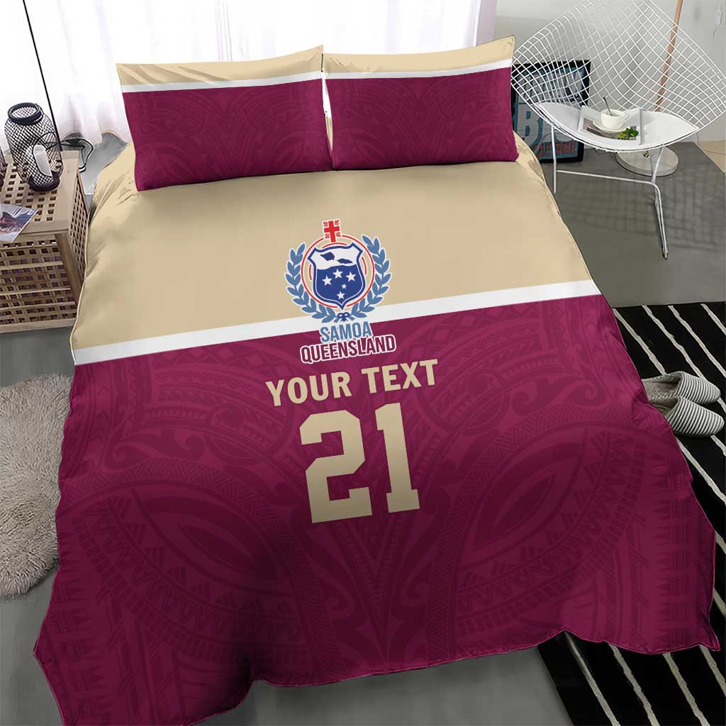 Queensland Samoa Custom Bedding Set Maroon Pacific Polynesian Tribal Pattern LT9 - Polynesian Pride