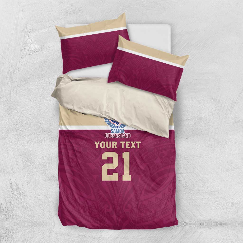 Queensland Samoa Custom Bedding Set Maroon Pacific Polynesian Tribal Pattern LT9 US Twin 172cm x 218cm Maroon - Polynesian Pride