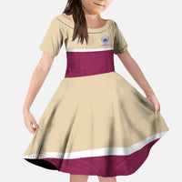 Queensland Samoa Custom Kid Short Sleeve Dress Maroon Pacific Polynesian Tribal Pattern LT9 KID Maroon - Polynesian Pride