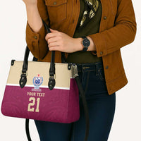 Queensland Samoa Custom Leather Bag Maroon Pacific Polynesian Tribal Pattern LT9 - Polynesian Pride