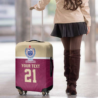 Queensland Samoa Custom Luggage Cover Maroon Pacific Polynesian Tribal Pattern LT9 - Polynesian Pride