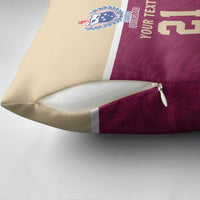 Queensland Samoa Custom Pillow Cover Maroon Pacific Polynesian Tribal Pattern LT9 - Polynesian Pride