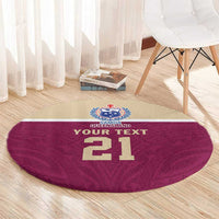 Queensland Samoa Custom Round Carpet Maroon Pacific Polynesian Tribal Pattern LT9 - Polynesian Pride