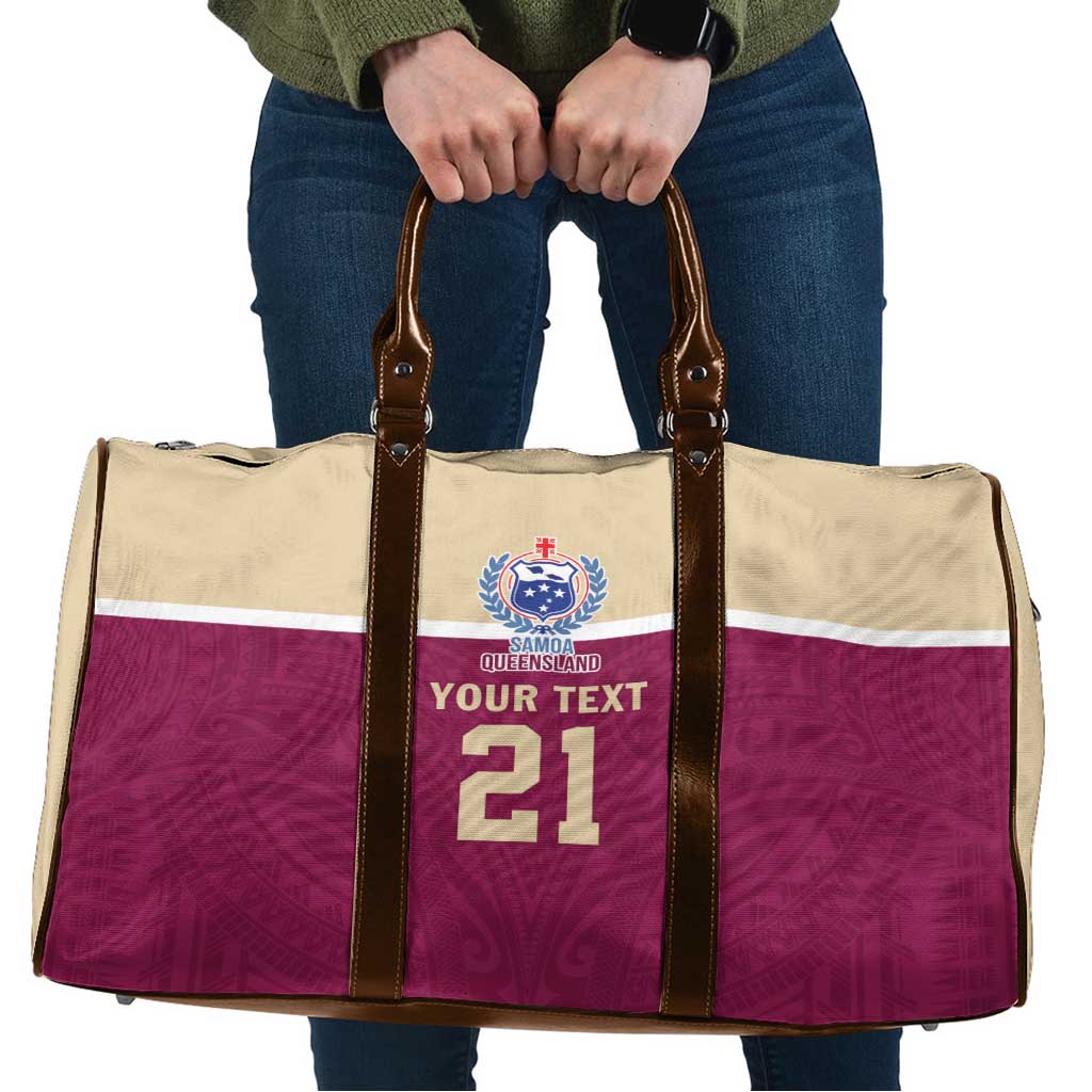 Queensland Samoa Custom Travel Bag Maroon Pacific Polynesian Tribal Pattern LT9 Maroon - Polynesian Pride