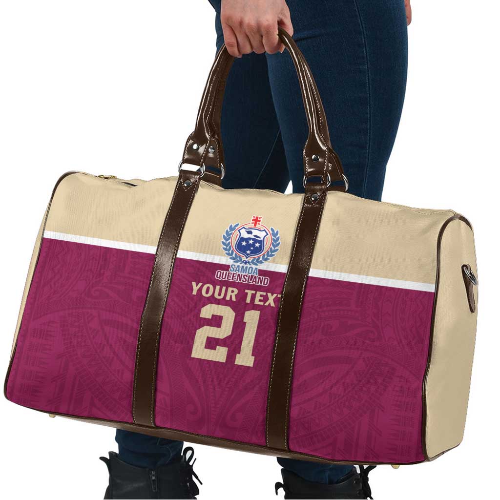 Queensland Samoa Custom Travel Bag Maroon Pacific Polynesian Tribal Pattern LT9 - Polynesian Pride