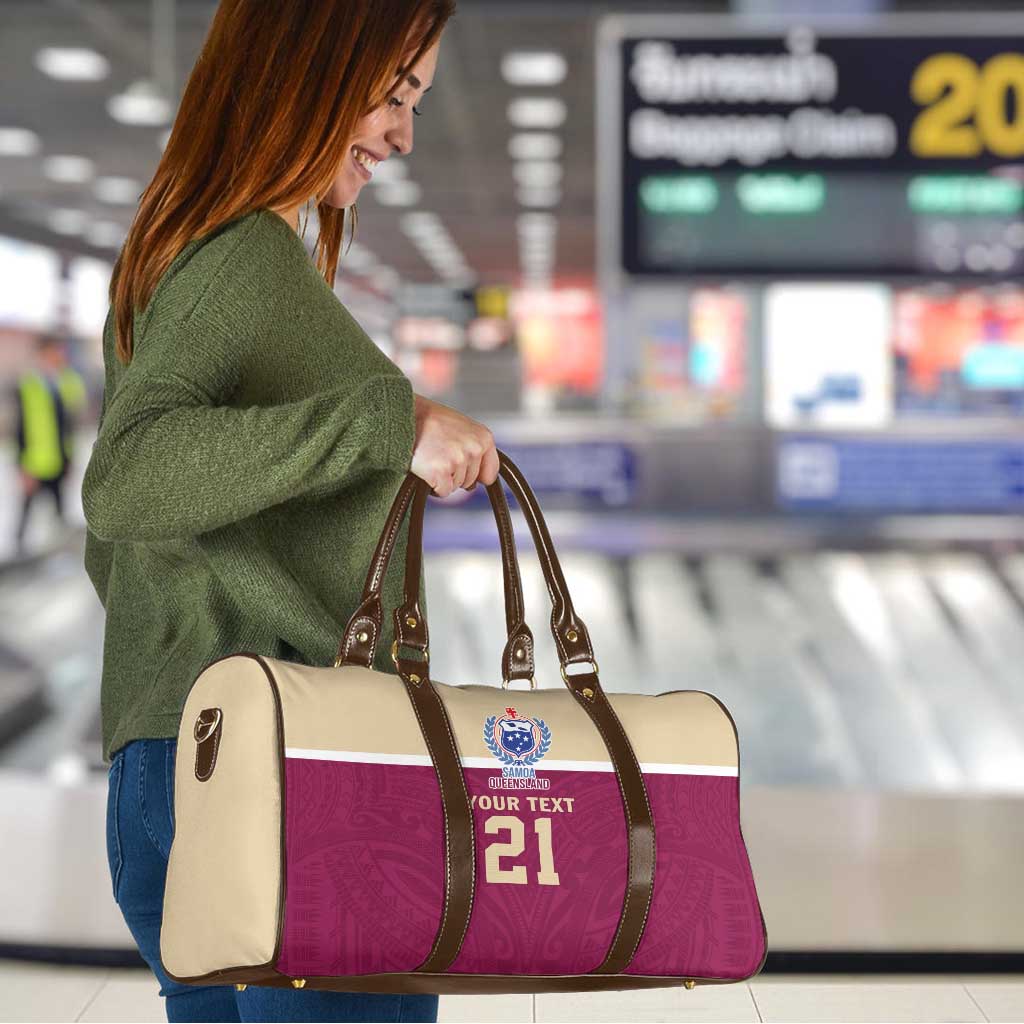 Queensland Samoa Custom Travel Bag Maroon Pacific Polynesian Tribal Pattern LT9 - Polynesian Pride