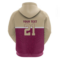 Queensland Samoa Custom Zip Hoodie Maroon Pacific Polynesian Tribal Pattern LT9 - Polynesian Pride