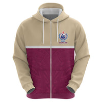 Queensland Samoa Custom Zip Hoodie Maroon Pacific Polynesian Tribal Pattern LT9 - Polynesian Pride