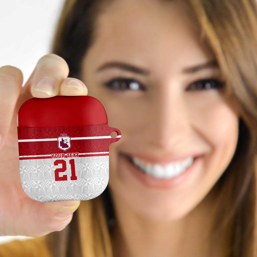 Queensland Tonga Custom AirPods Case QLD with Tongan Ngatu Pattern LT9 Red - Polynesian Pride