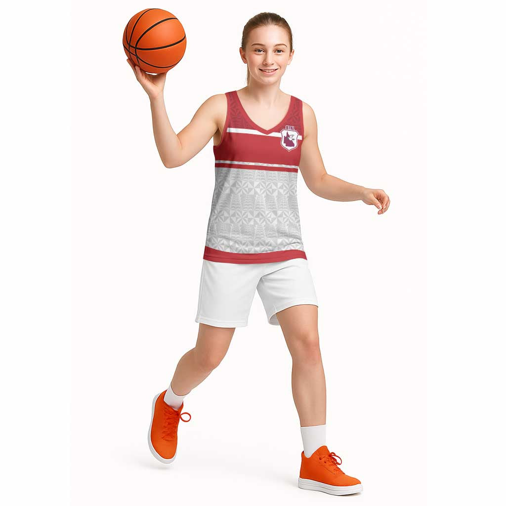 Queensland Tonga Custom Basketball Jersey QLD with Tongan Ngatu Pattern LT9 - Polynesian Pride
