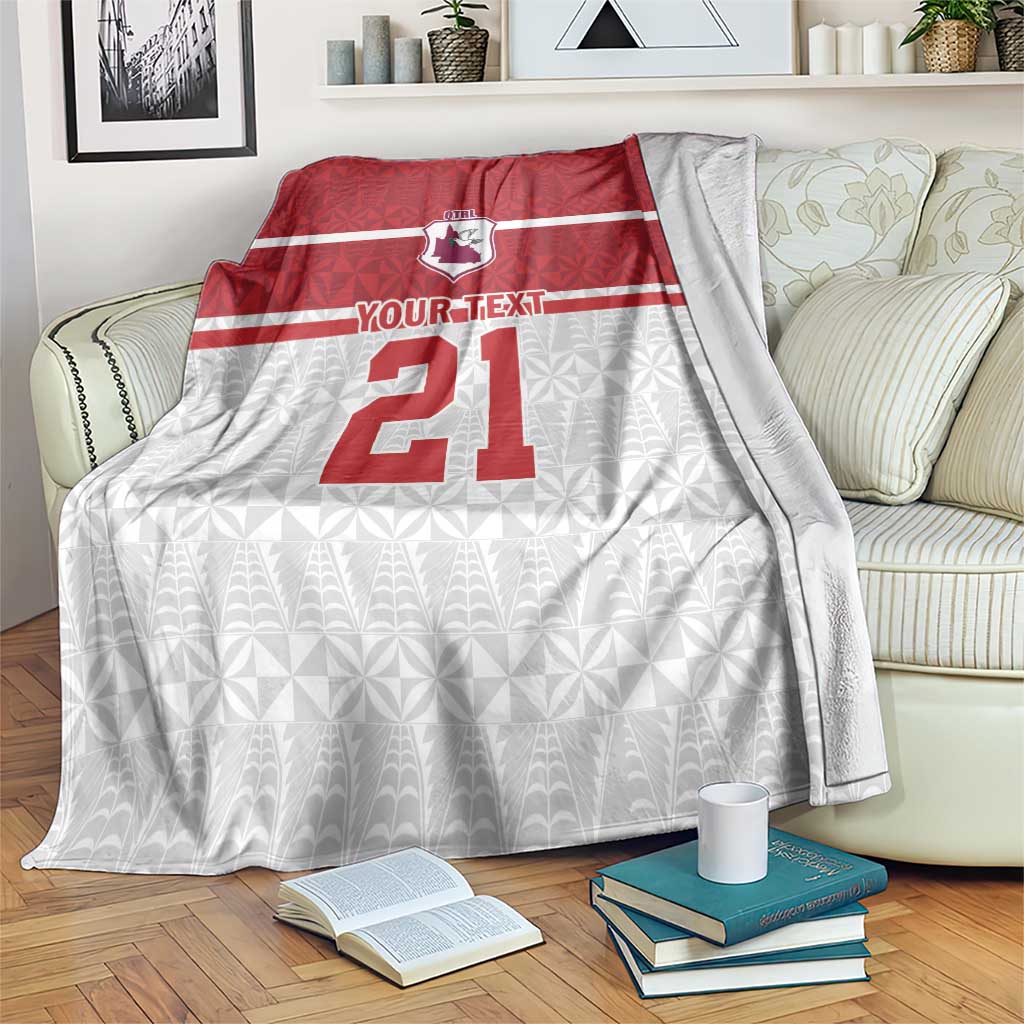 Queensland Tonga Custom Blanket QLD with Tongan Ngatu Pattern LT9 Red - Polynesian Pride