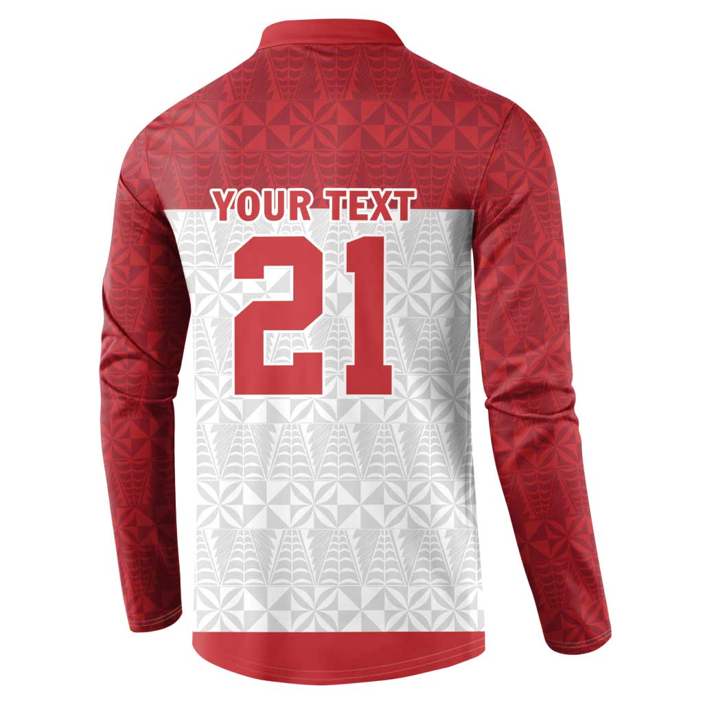 Queensland Tonga Custom Button Sweatshirt QLD with Tongan Ngatu Pattern LT9 - Polynesian Pride