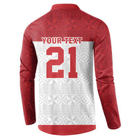 Queensland Tonga Custom Button Sweatshirt QLD with Tongan Ngatu Pattern LT9 - Polynesian Pride