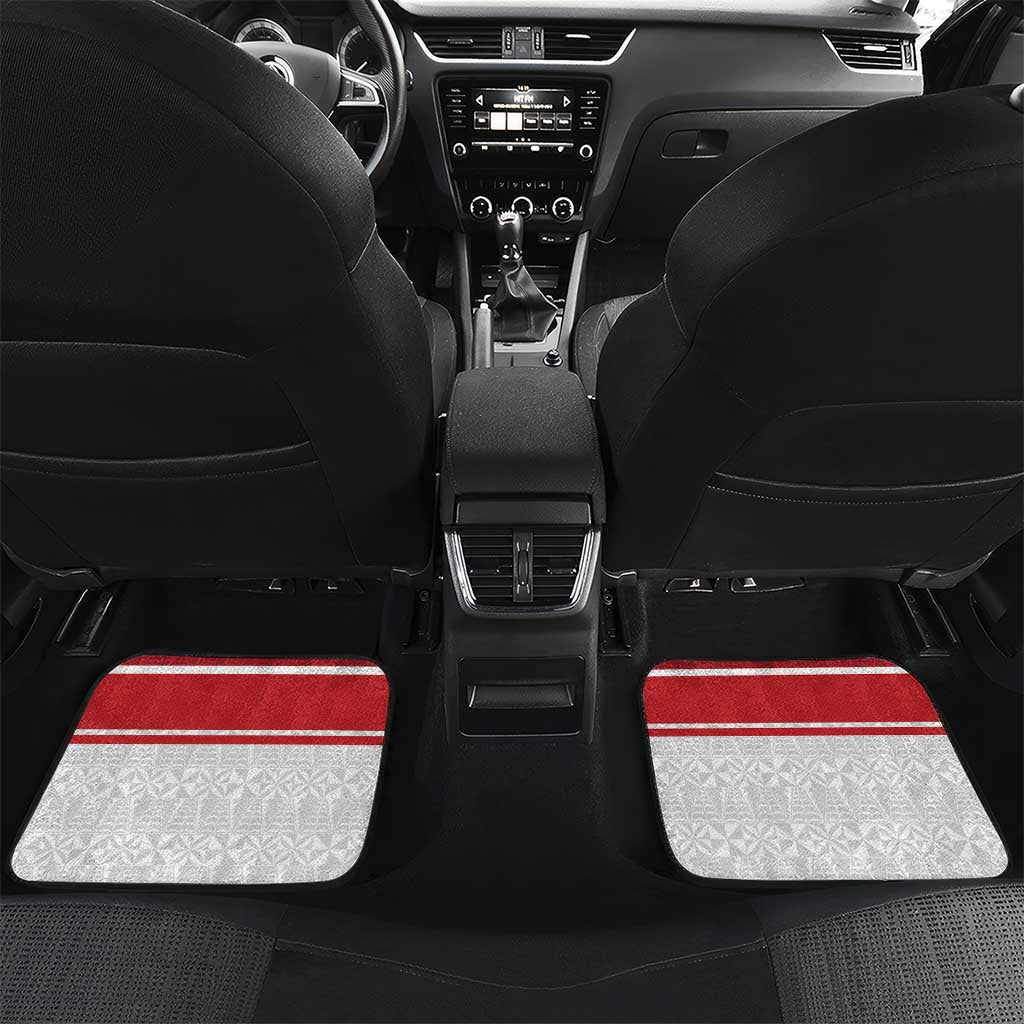 Queensland Tonga Custom Car Mats QLD with Tongan Ngatu Pattern LT9 Set 2pcs - Back Red - Polynesian Pride