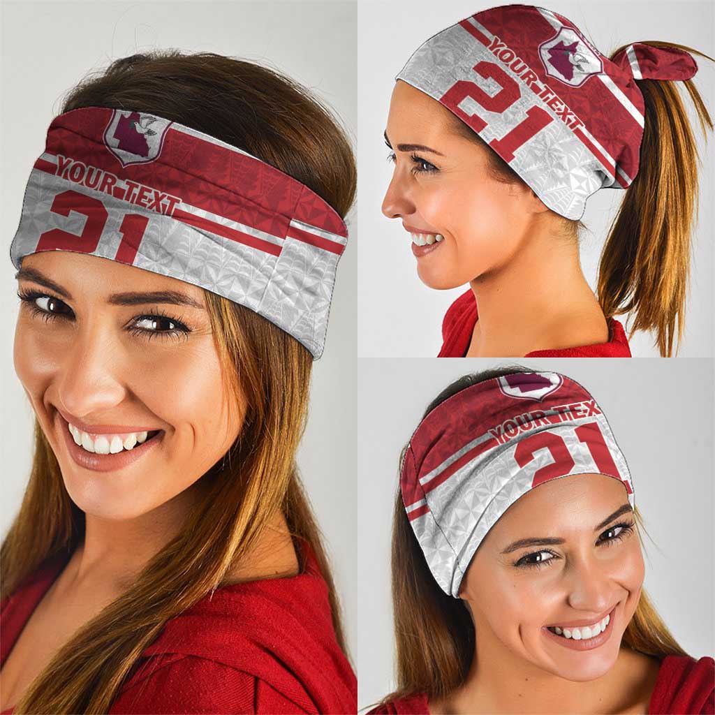 Queensland Tonga Custom Neck Gaiter QLD with Tongan Ngatu Pattern LT9 - Polynesian Pride