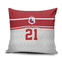 Queensland Tonga Custom Pillow Cover QLD with Tongan Ngatu Pattern LT9 Red - Polynesian Pride