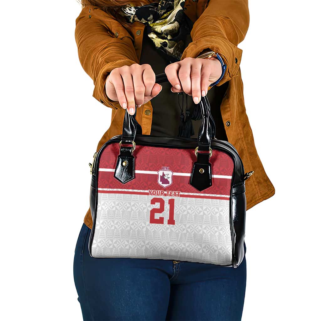 Queensland Tonga Custom Shoulder Handbag QLD with Tongan Ngatu Pattern LT9 One Size Red - Polynesian Pride