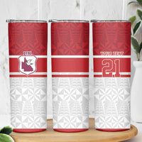 Queensland Tonga Custom Skinny Tumbler QLD with Tongan Ngatu Pattern LT9 - Polynesian Pride