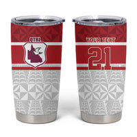 Queensland Tonga Custom Tumbler Cup QLD with Tongan Ngatu Pattern LT9 Red - Polynesian Pride