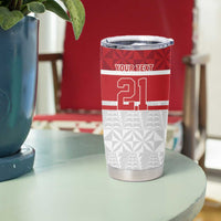 Queensland Tonga Custom Tumbler Cup QLD with Tongan Ngatu Pattern LT9 - Polynesian Pride