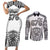 Personalised Tonga 676 Couples Matching Short Sleeve Bodycon Dress and Long Sleeve Button Shirt Tribal Kupesi Ngatu Unique