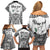 Personalised Tonga 676 Family Matching Off Shoulder Short Dress and Hawaiian Shirt Tribal Kupesi Ngatu Unique