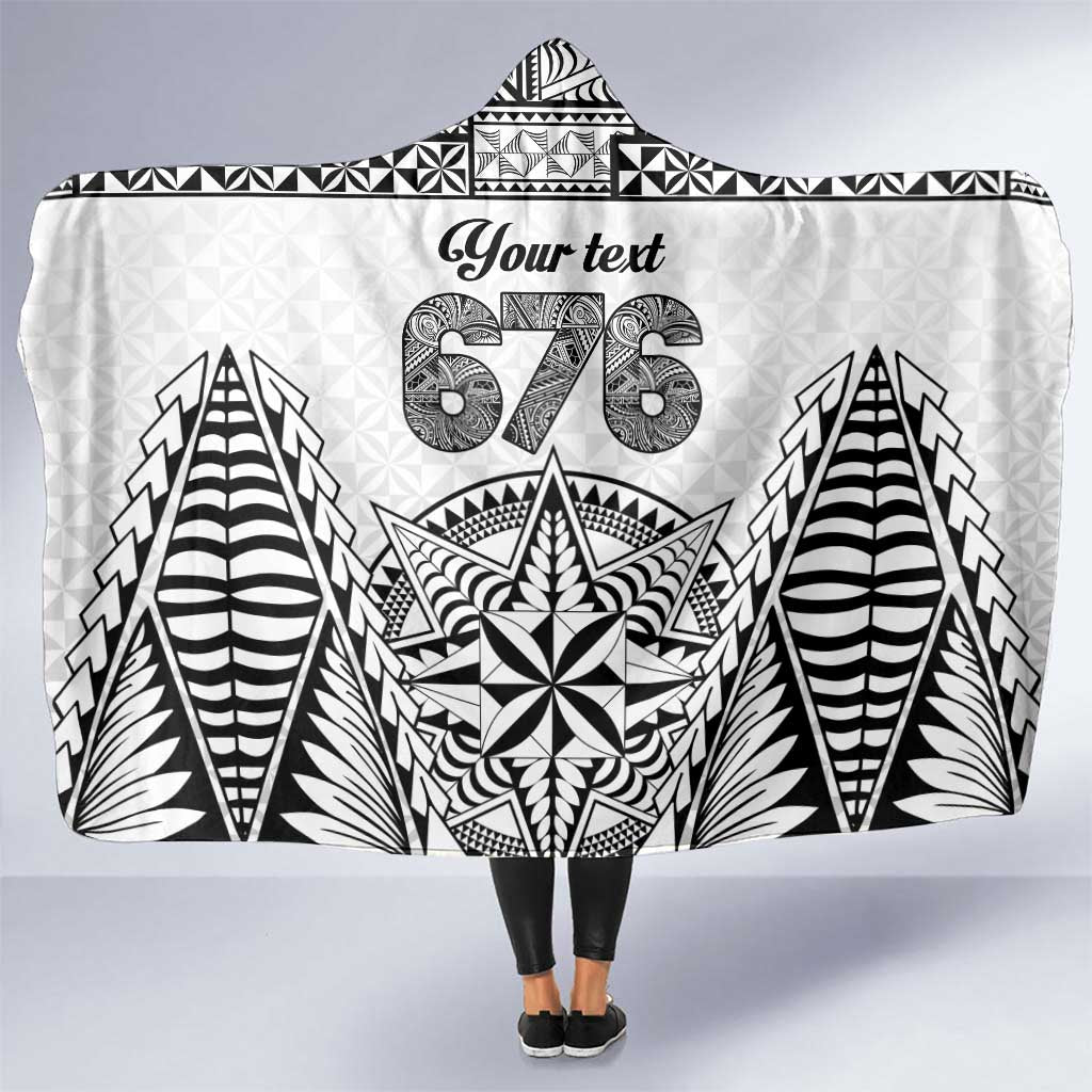 Personalised Tonga 676 Hooded Blanket Tribal Kupesi Ngatu Unique LT9 One Size White - Polynesian Pride