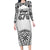 Personalised Tonga 676 Long Sleeve Bodycon Dress Tribal Kupesi Ngatu Unique