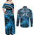 Custom Fiji Rugby Couples Matching Off Shoulder Maxi Dress and Long Sleeve Button Shirts Go Fijian Tapa Arty with World Cup Vibe LT9 - Polynesian Pride