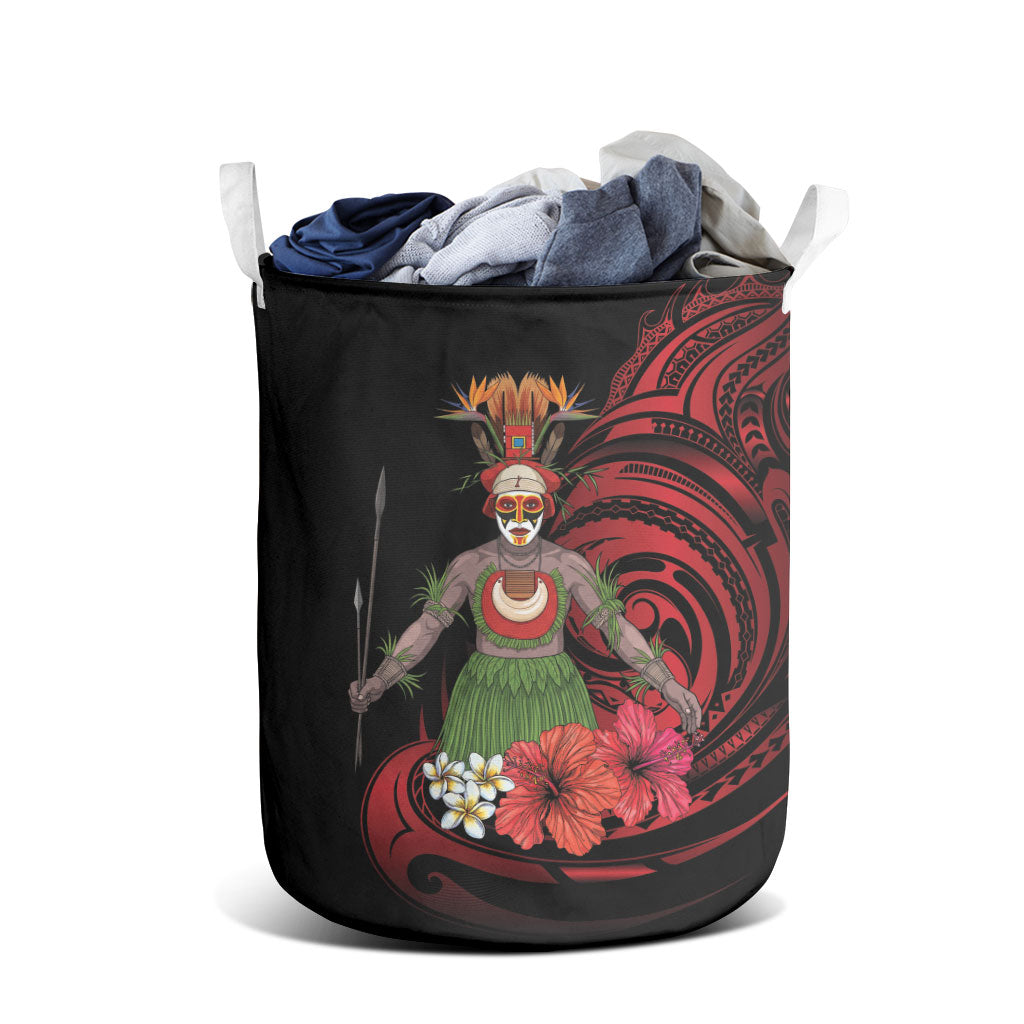 Huli Wigmen Tribe Hela Province Laundry Basket Papua New Guinea Indigenous Pattern LT9 - Polynesian Pride