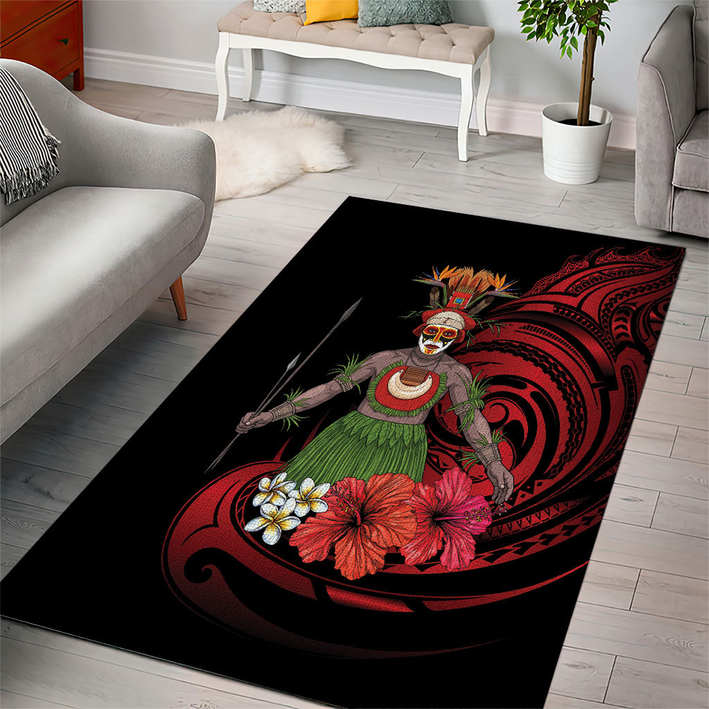 Huli Wigmen Tribe Hela Province Area Rug Papua New Guinea Indigenous Pattern LT9 - Polynesian Pride