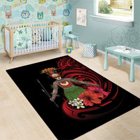 Huli Wigmen Tribe Hela Province Area Rug Papua New Guinea Indigenous Pattern LT9 - Polynesian Pride