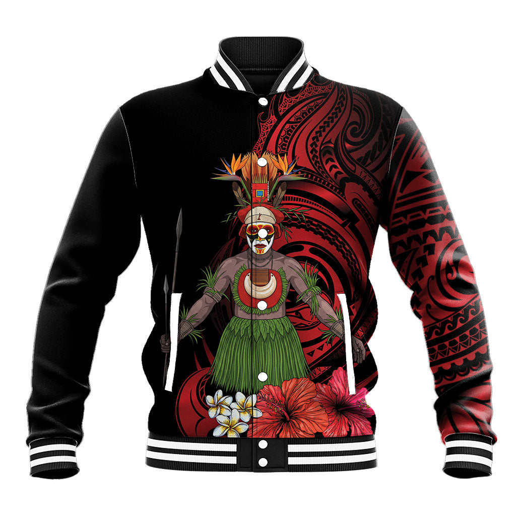 Huli Wigmen Tribe Hela Province Baseball Jacket Papua New Guinea Indigenous Pattern LT9 Unisex Black - Polynesian Pride