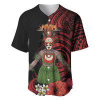 Huli Wigmen Tribe Hela Province Baseball Jersey Papua New Guinea Indigenous Pattern LT9 Black - Polynesian Pride