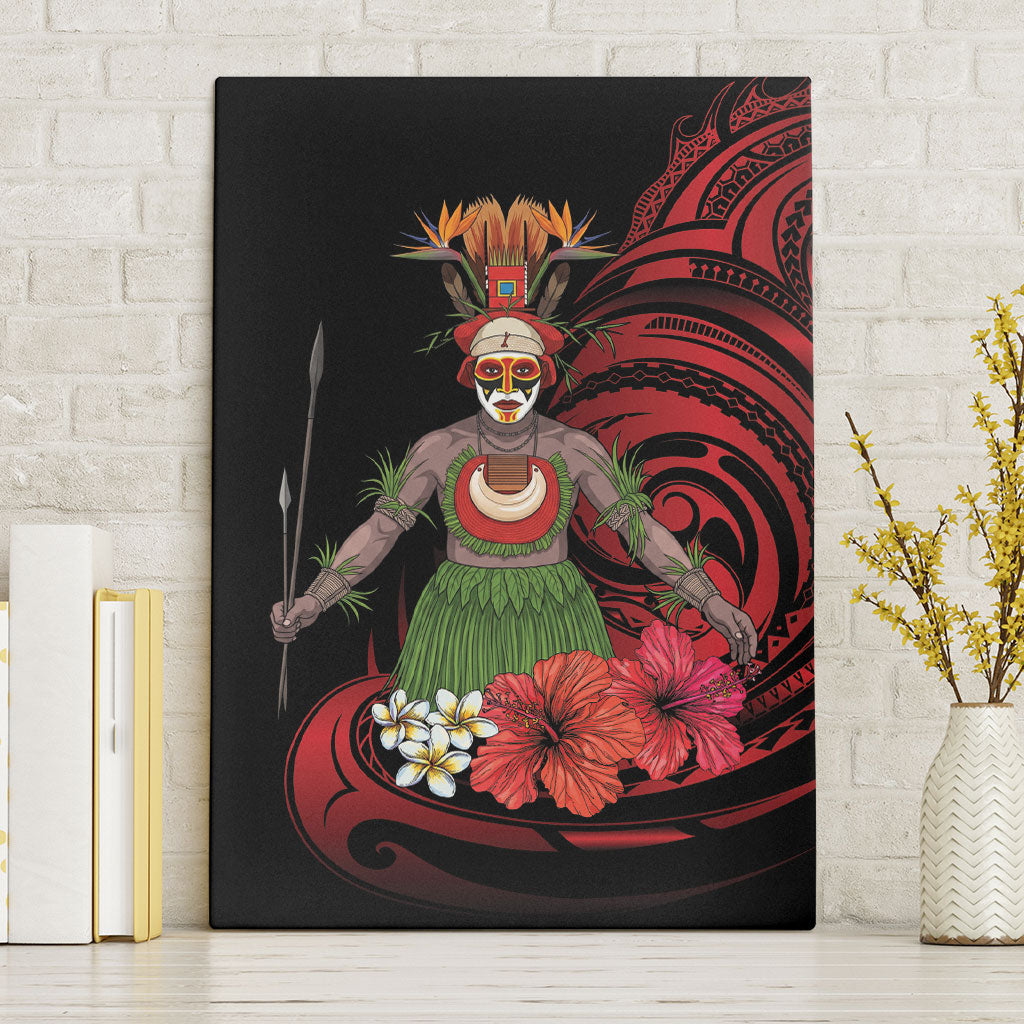 Huli Wigmen Tribe Hela Province Canvas Wall Art Papua New Guinea Indigenous Pattern LT9 Without Frame Black - Polynesian Pride