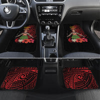 Huli Wigmen Tribe Hela Province Car Mats Papua New Guinea Indigenous Pattern LT9 Set 4pcs Black - Polynesian Pride