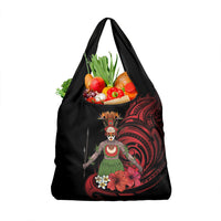 Huli Wigmen Tribe Hela Province Grocery Bag Papua New Guinea Indigenous Pattern LT9 1-pack One Size Black - Polynesian Pride