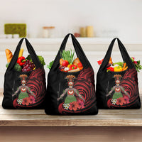 Huli Wigmen Tribe Hela Province Grocery Bag Papua New Guinea Indigenous Pattern LT9 3-pack One Size Black - Polynesian Pride