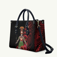 Huli Wigmen Tribe Hela Province Leather Bag Papua New Guinea Indigenous Pattern LT9 Black - Polynesian Pride