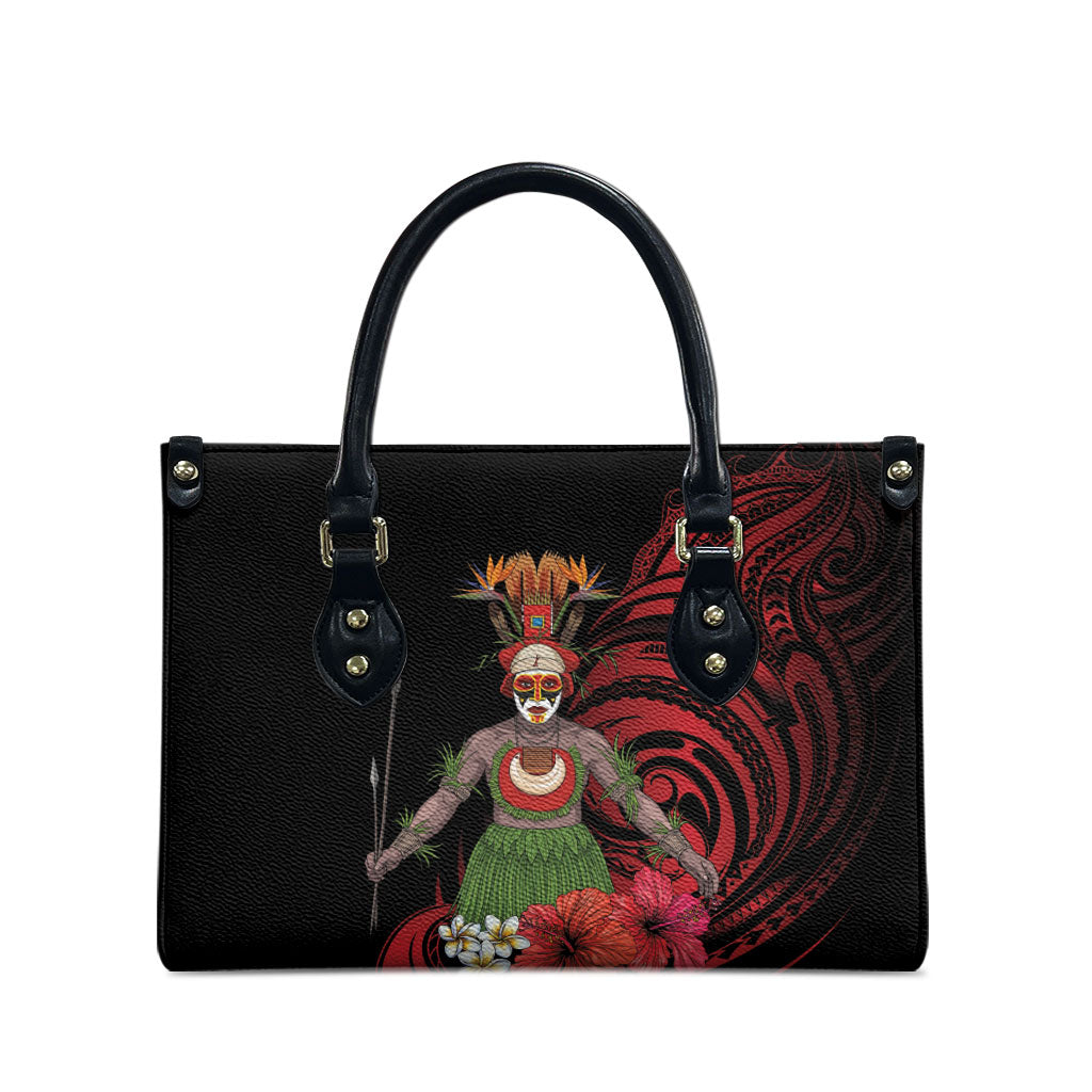 Huli Wigmen Tribe Hela Province Leather Bag Papua New Guinea Indigenous Pattern LT9 - Polynesian Pride