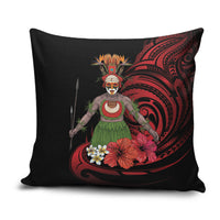 Huli Wigmen Tribe Hela Province Pillow Cover Papua New Guinea Indigenous Pattern LT9 Black - Polynesian Pride