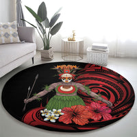 Huli Wigmen Tribe Hela Province Round Carpet Papua New Guinea Indigenous Pattern LT9 - Polynesian Pride