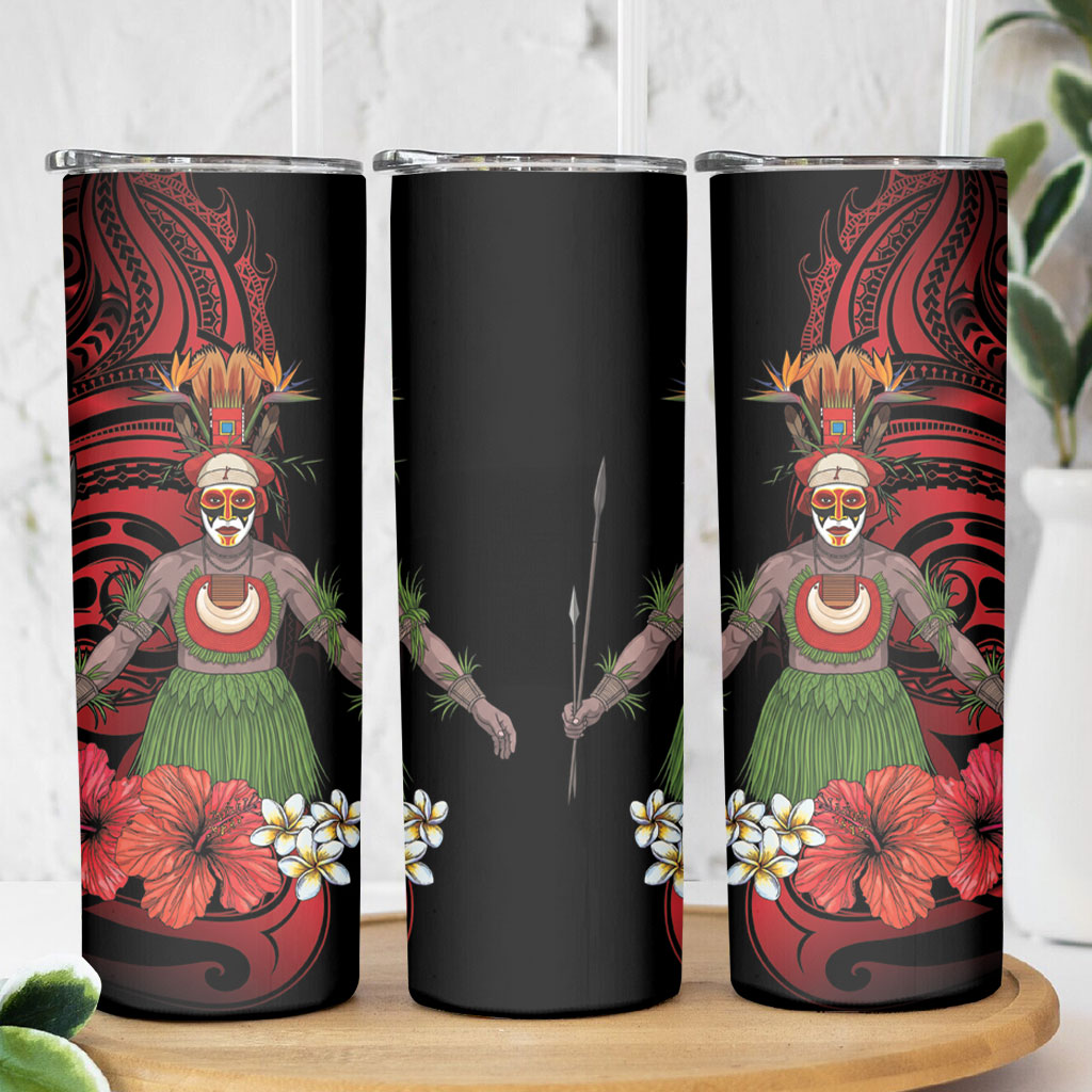 Huli Wigmen Tribe Hela Province Skinny Tumbler Papua New Guinea Indigenous Pattern LT9 - Polynesian Pride