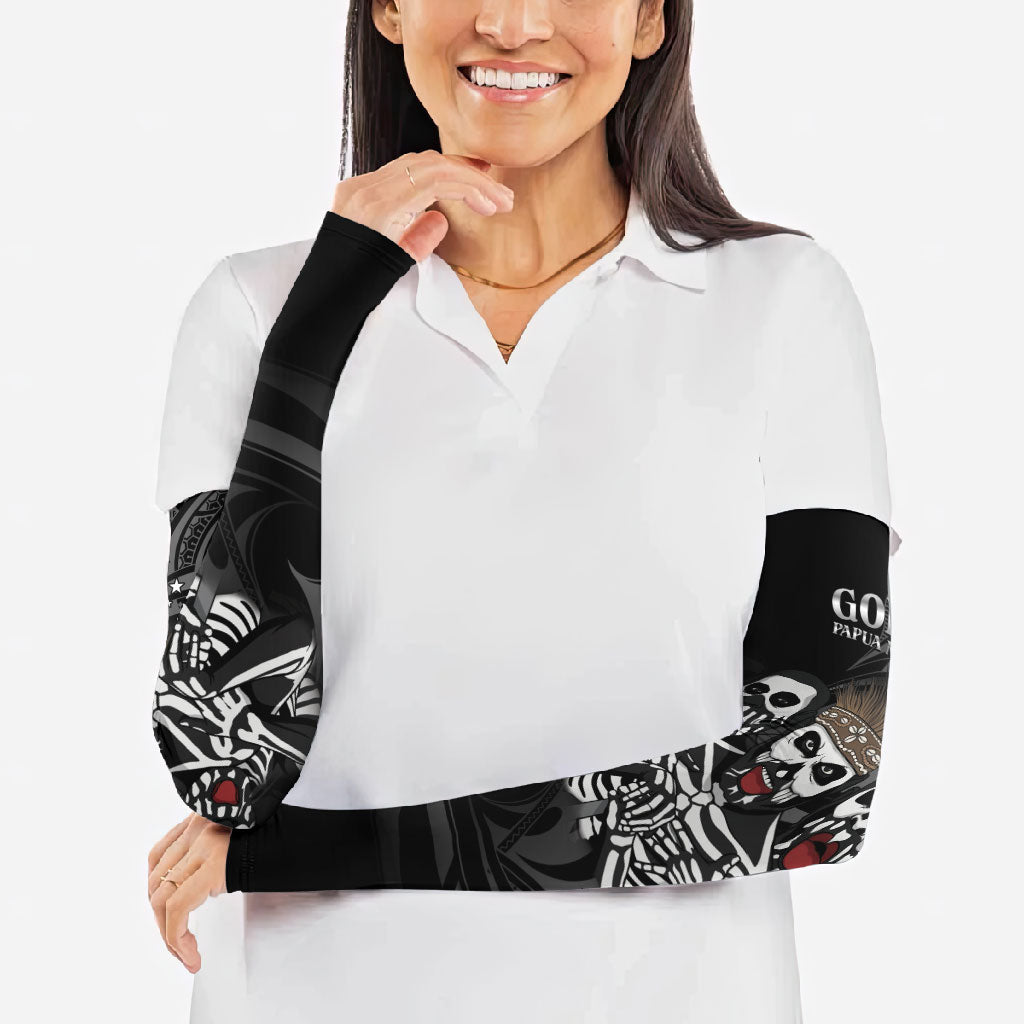 Skeleton Tribe Simbu Province Arm Sleeves Papua New Guinea Indigenous Pattern LT9 - Polynesian Pride