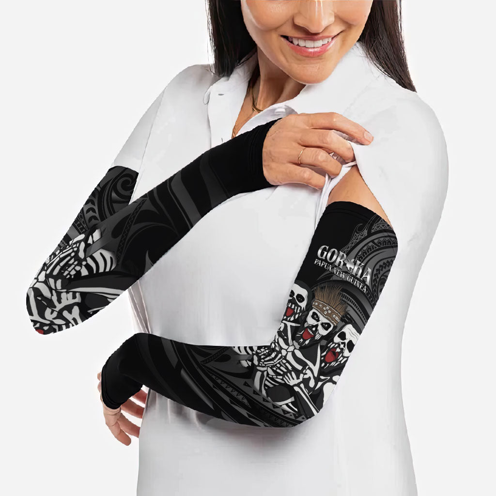 Skeleton Tribe Simbu Province Arm Sleeves Papua New Guinea Indigenous Pattern LT9 - Polynesian Pride